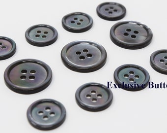 Smoke Mother of Pearl Buttons Set for suit jacket, blazer, or sport coat. High quality!