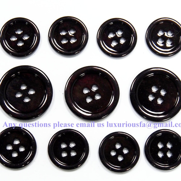 Black Mother of Pearl Buttons for suit jacket, blazer, or sport coat. High quality! 1 - set