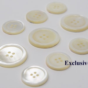 White Cream Trocas Buttons Set for suit jacket, blazer, or sport coat