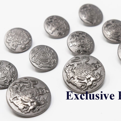 Antique Brass Metal Blazer Buttons Set Lion & Unicorn Etsy