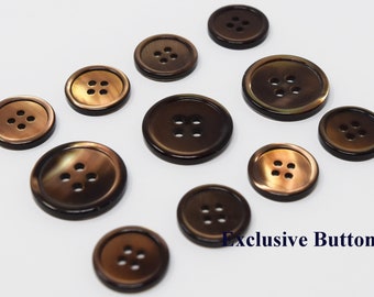 Golden Copper Shell Buttons Set for suit jacket, blazer, or sport coat