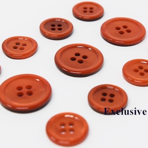 Orange Mother of Pearl Buttons Set for suit jacket, blazer, or sport coat