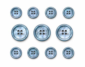 Sky Blue Mother of Pearl Buttons Set for suit jacket, blazer, or sport coat