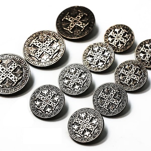 Celtic Cross Blazer Buttons Set - Heavy Duty Metal