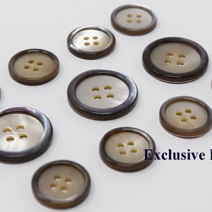 Grey Edge Trocas Shell Buttons for suit jacket, blazer, or sport coat