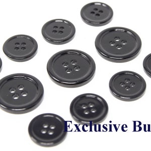 Black Mother of Pearl Buttons Set for suit jacket, blazer, or sport coat