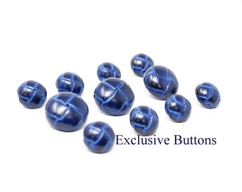 Blue Leather Buttons Set - For blazer or sport coat