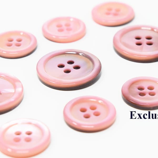 Pink Mother of Pearl Buttons Set for suit jacket, blazer, or sport coat