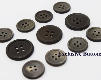 Antique Brass Shell Buttons Set for suit jacket, blazer, or sport coat. High quality