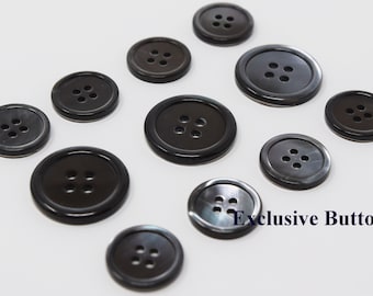 Dark Grey Mother of Pearl Buttons Set for suit jacket, blazer, or sport coat
