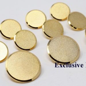 Gold Metal Blazer Buttons Set - Plain Grain