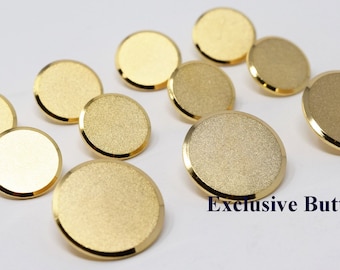 Set di bottoni per blazer in metallo dorato - grana semplice