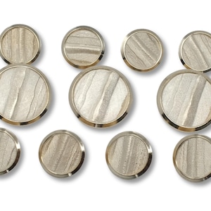 Gold Metal Blazer Buttons Set for suit jacket, blazer, or sport coat - Crescents