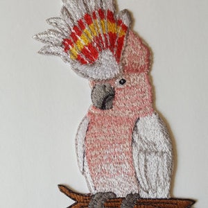 Major Mitchell's Cockatoo Parrot Bird Embroidered Patch 4"x 6.8" Free USA Shipping