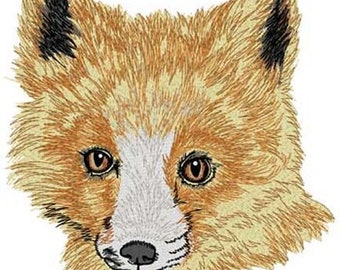 Red Fox Kit Embroidered Patch 5.9" x 6.8"