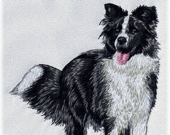 Geborduurde border collie-patch 3,7" hoog