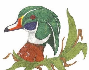 Wood Duck Embroidered Patch 7" x 8"