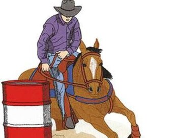 Toppa ricamata da corsa di barrel racing per uomo, 20 x 20 cm.