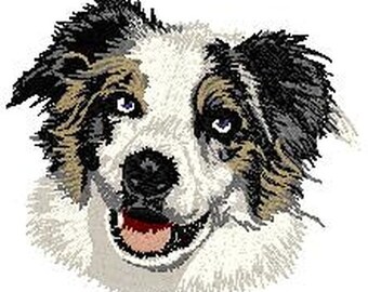 Australian Shepherd, Aussie Dog Embroidered Patch Sizes 2" 3" and 4" Iron on or sew on