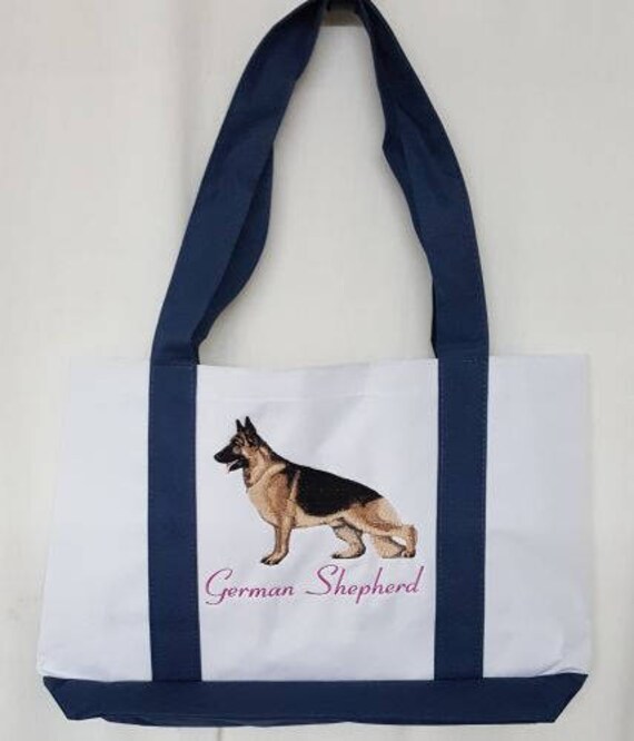 Tasche mit Schäferhund 1 und Namen bestickt