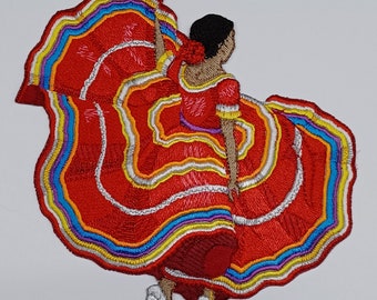 Mexican Folk Dancer Embroidered Patch - Iron On, Sew On