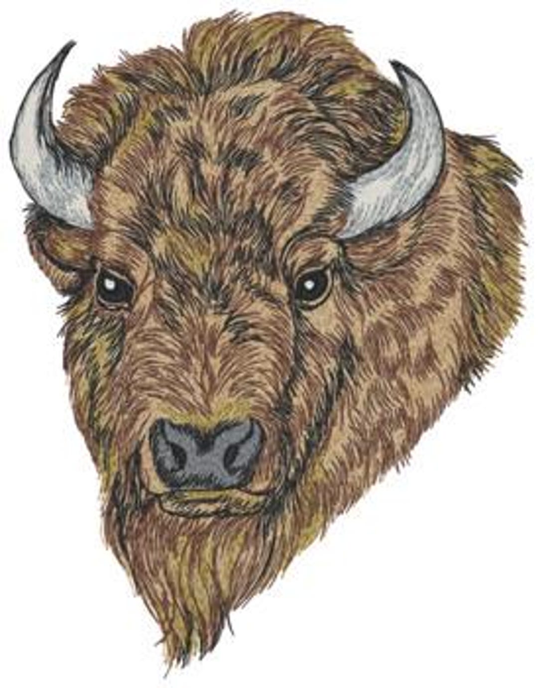 Bison Buffalo Head #396 Embroidered Patch 5.3x6.8 I Can Change the Size ...