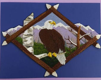 Bald Eagle, Birds of Prey Embroidered Patch Comes in 2 sizes Free USA Shipping