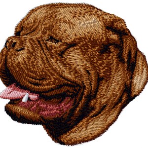 Dogue De Bordeaux Dog Embroidered Patch comes in 3 sizes