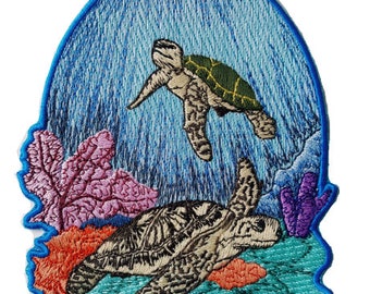 thumbnail image 2 of Sea Turtle Embroidered Iron-On Patch – Beach Nautical Theme – Athena Brands 2 of 5