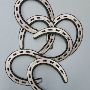 Horseshoe Embroidered Patches, Approx Size 3&quot;x3&quot; - 6 Patches in this package.