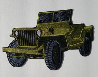 Jeep 1944 Military Vehicle Embroidered Patch 6.4&quot; x 4.1&quot; or I can make a new size
