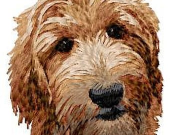 Doodle Dog Labradoodle or Goldendoodle Dog Lt Apricot Embroidered Patch 3 sizes