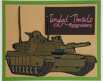 M1 Abrams Tank Embroidered Patch comes in 2 sizes Iron on or sew on