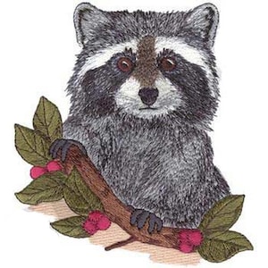 Raccoon Embroidered Patch 5.1" x 5.6" Or I can make you a new size