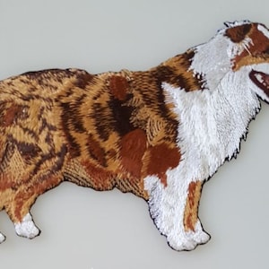 Australian Shepherd Aussie Red Merle Dog Embroidered Patches, Hats, & Beanies FREE USA SHIPPING