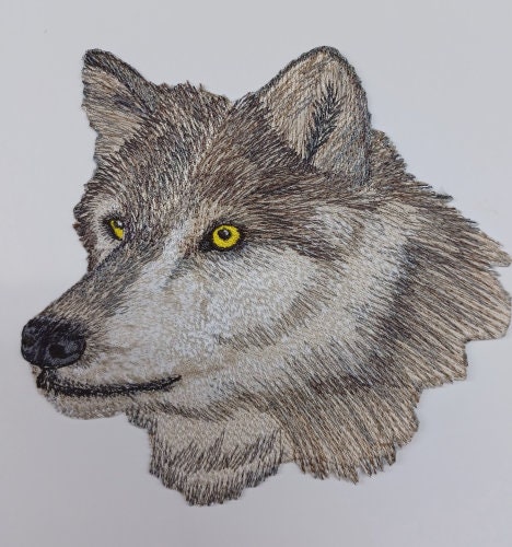 Wolf Head, Wolves, Embroidered Patch