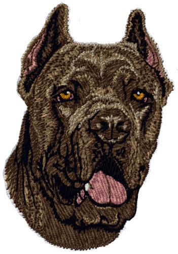 2 Toppe Ricamate Cane Da Servizio Gancio & Anello 4x3 - Patchtown
