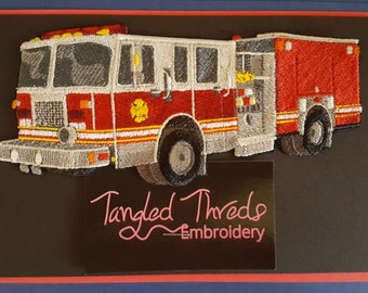 Fire Truck, Fire Engine, Firefighter Embroidered Patch comes in 2 sizes