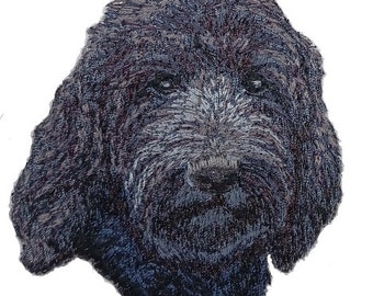 Doodle Goldendoodle Labradoodle Dog Black Embroidered Patches 2" 3" and 4"