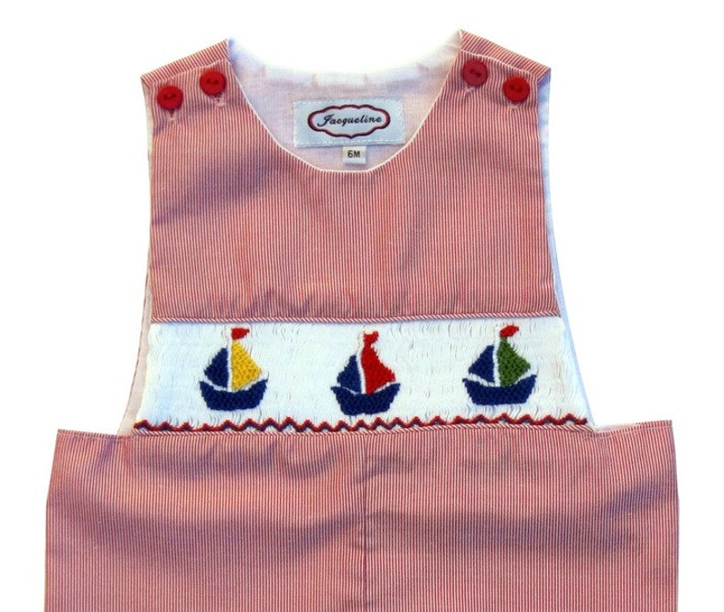 red sailboat smocked