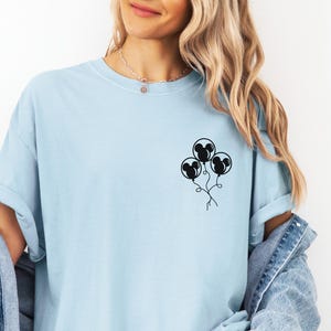 Mickey Mouse Balloons Top, Comfort Colors T-Shirt, Minimalist Balloon Shirt, Disney Inspired Shirt, Gift for Her, Disney Vacation Shirt