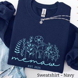 Memaw Sweatshirt, Custom Memaw Sweatshirt, Personalized Grandmother Gift, Baby Announcement, Thoughtful Memaw Gift, Mother&#39;s Day Gift