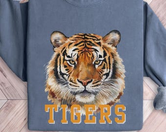 Tiger Shirt, Tigers Sweatshirt,  School Spirit Shirt, Tiger Mascot Shirt, Game Day Tee, Football Mom Shirt, Team Spirit Gift