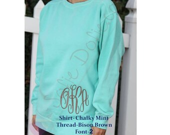 monogrammed sweatshirt tunic