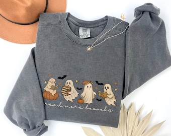 Halloween Shirt, Librarian Shirt, Book Lover Shirt, Ghost Shirt, Read More Booooks Shirt, Halloween Sweatshirt