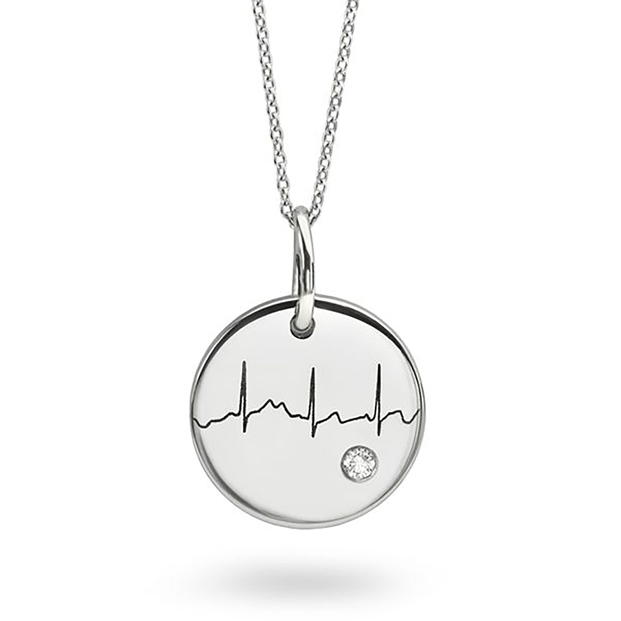 Heartbeat Necklace With Diamond Personalised Jewellery Diamond