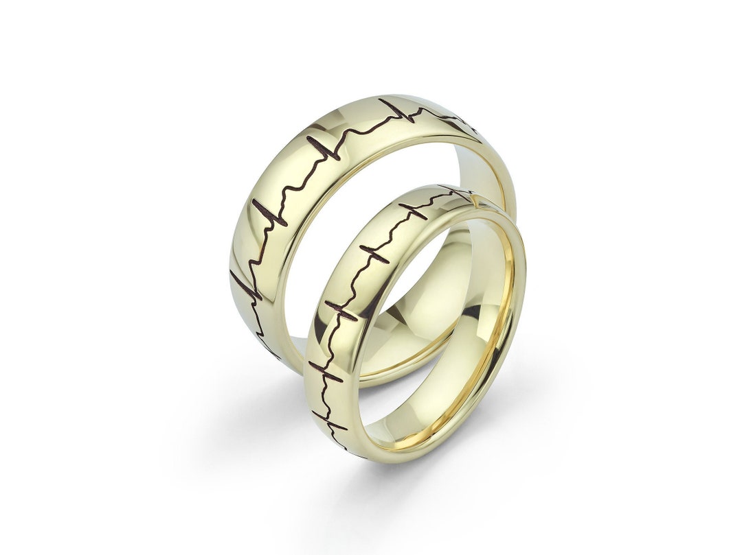 5mm Wedding Band Actual Heartbeat Wedding Ring Heartbeat Ring