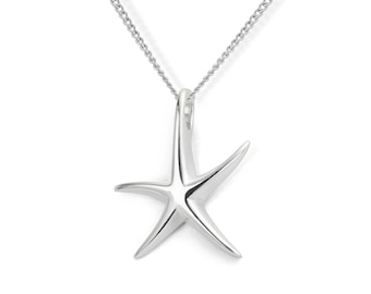 MERSDW Star Fish Pendant Necklace Women Sweater Chain Long Women's Starfish Austria Crystal Necklace Clothes Accessories Necklace Jewelry Gift Pink 