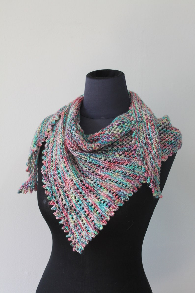 Bluebell Shawlette Pattern Knit Shawl Using Fingering Weight Yarn