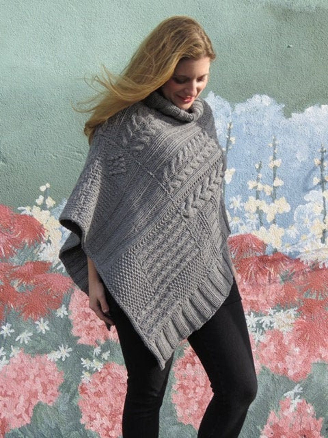 Reluxe Wrap Pattern Knit Wrap Poncho Shawl Using Chunky Weight Yarn ...